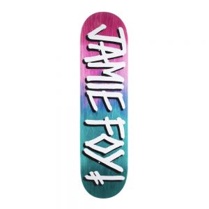 Deathwish Skateboard Deck Jamie Foy Gang Name Pink Teal 8.125